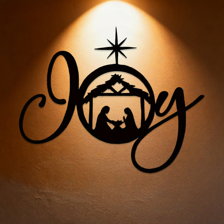 Christianartworkshop Décoration murale en métal Crèche de la Nuit Sainte : Joie et Espoir dans Sa Lumière - image 2