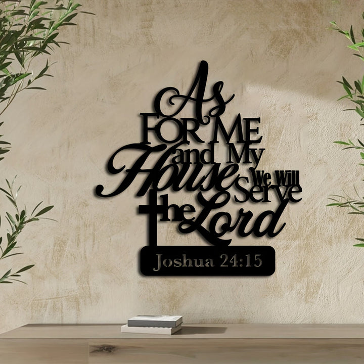 Christianartworkshop Décoration murale en métal avec verset biblique Josué 24:15 : Quant à moi et à ma maison - image 10