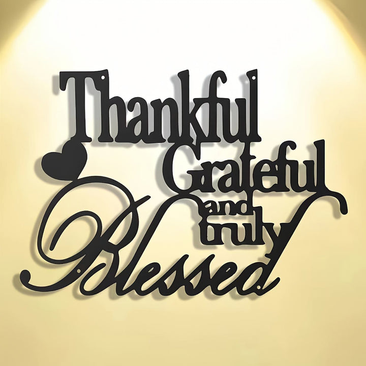 Christianartworkshop Décoration murale en métal avec affirmation positive : Reconnaissant(e), reconnaissant(e), béni(e) pour la joie quotidienne - image 7