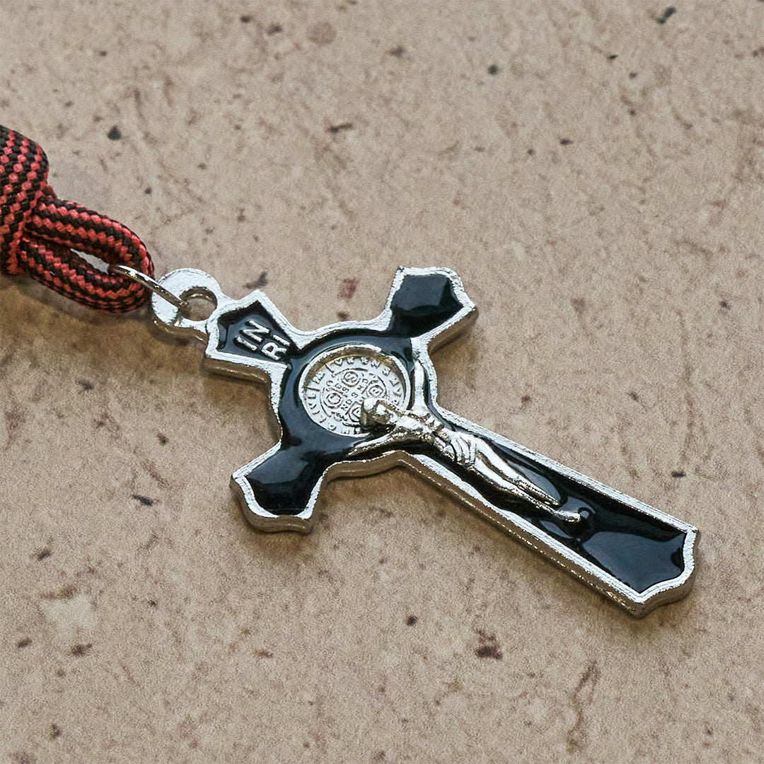 Christianartworkshop Chapelet de poche en paracorde Faith Defender avec saint Benoît : Bouclier du Christ - image 5