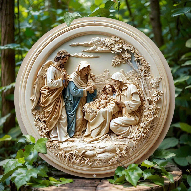 Christianartworkshop Crèche de la Sainte Famille : Décorations à suspendre - Symbole de Noël et de foi au quotidien - Scène de la Nativité-2 - image 1