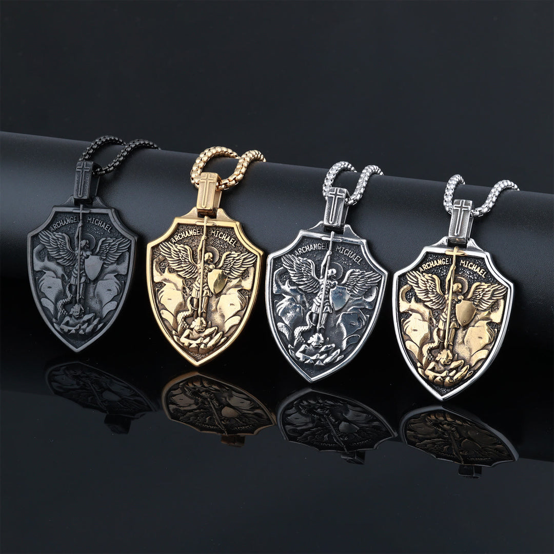 Christianartworkshop Collier pendentif bouclier de l'archange Michel : Foi et protection au quotidien - image 7