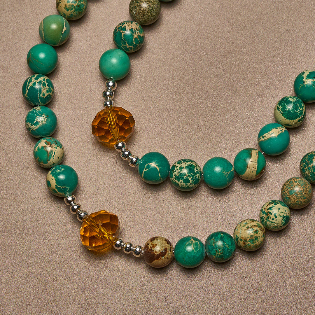 Christianartworkshop Chapelet du Cœur de Marie, aux teintes turquoise et ambre, pour une paix profonde - image 5