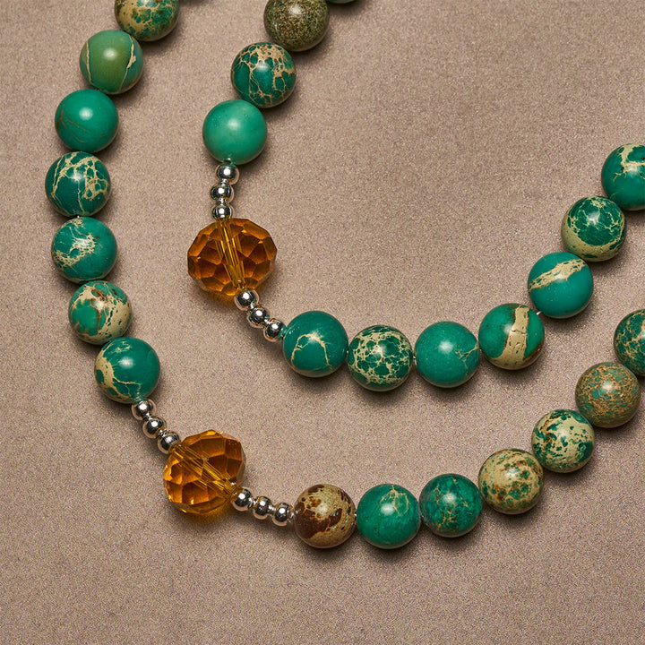 Christianartworkshop Chapelet du Cœur de Marie, aux teintes turquoise et ambre, pour une paix profonde - image 5