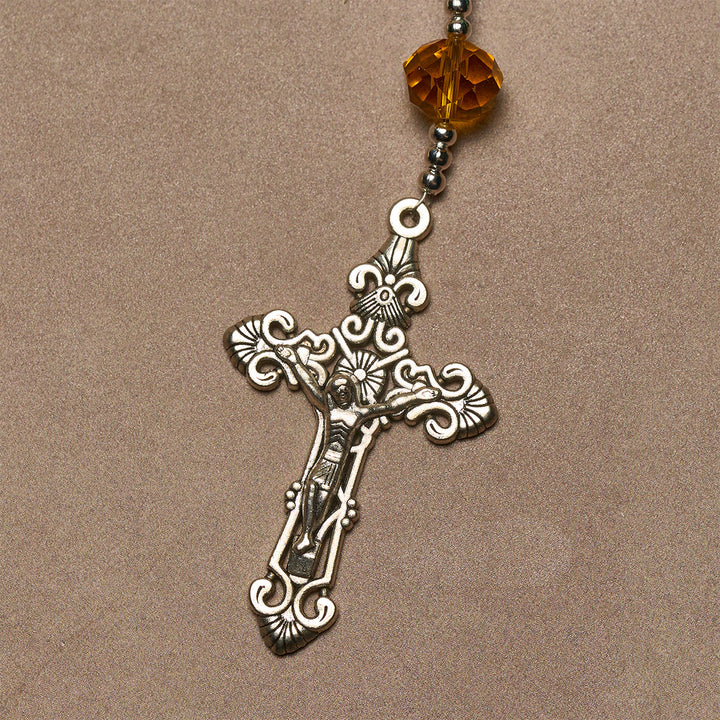 Christianartworkshop Chapelet du Cœur de Marie, aux teintes turquoise et ambre, pour une paix profonde - image 6
