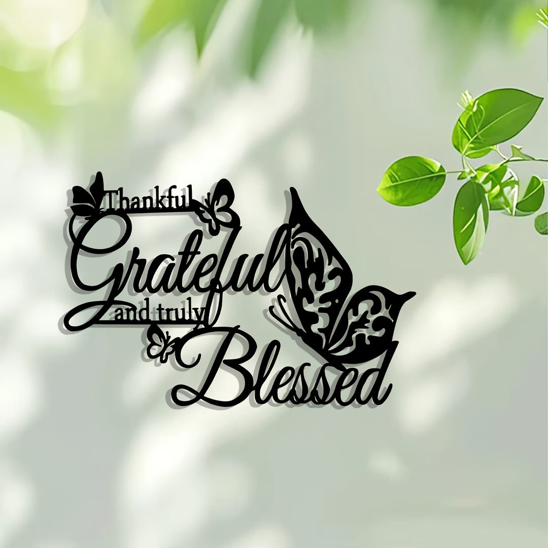 Christianartworkshop Décoration murale papillon en métal « Grateful Blessed » : un accent de foi et de gratitude pour la maison - image 6