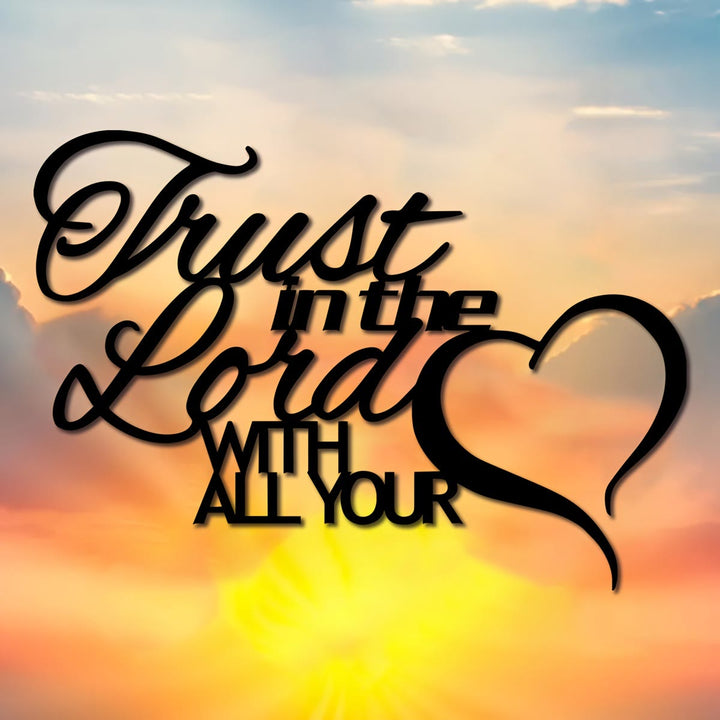 Christianartworkshop Décoration murale en métal « Cœur de confiance en Dieu » : une assurance fidèle pour un foyer spirituel - image 3