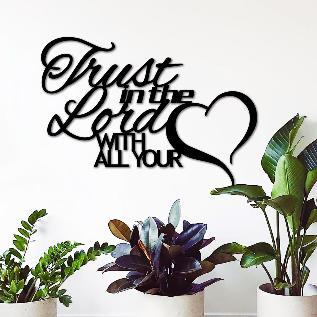 Christianartworkshop Décoration murale en métal « Cœur de confiance en Dieu » : une assurance fidèle pour un foyer spirituel - image 8