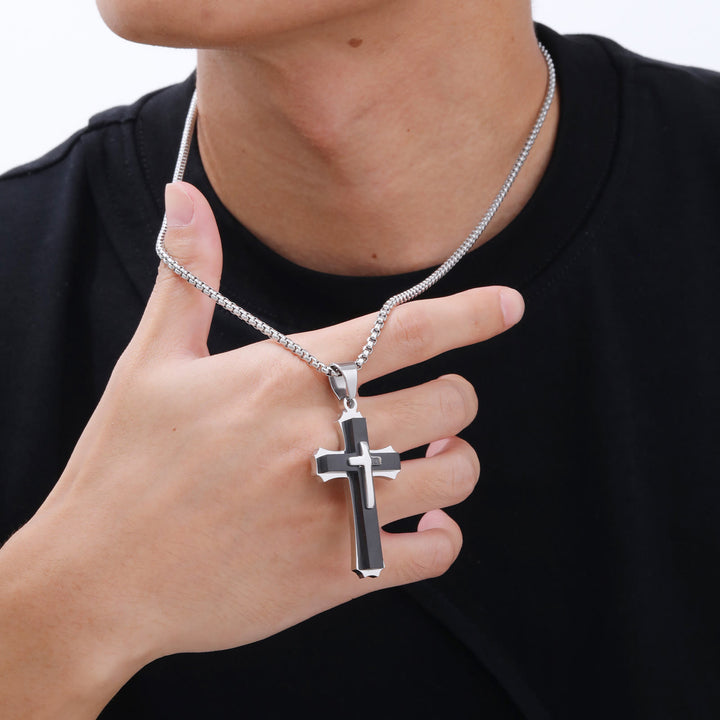 Christianartworkshop Collier pendentif croix gardienne à 4 couleurs : Foi et protection au quotidien - image 1