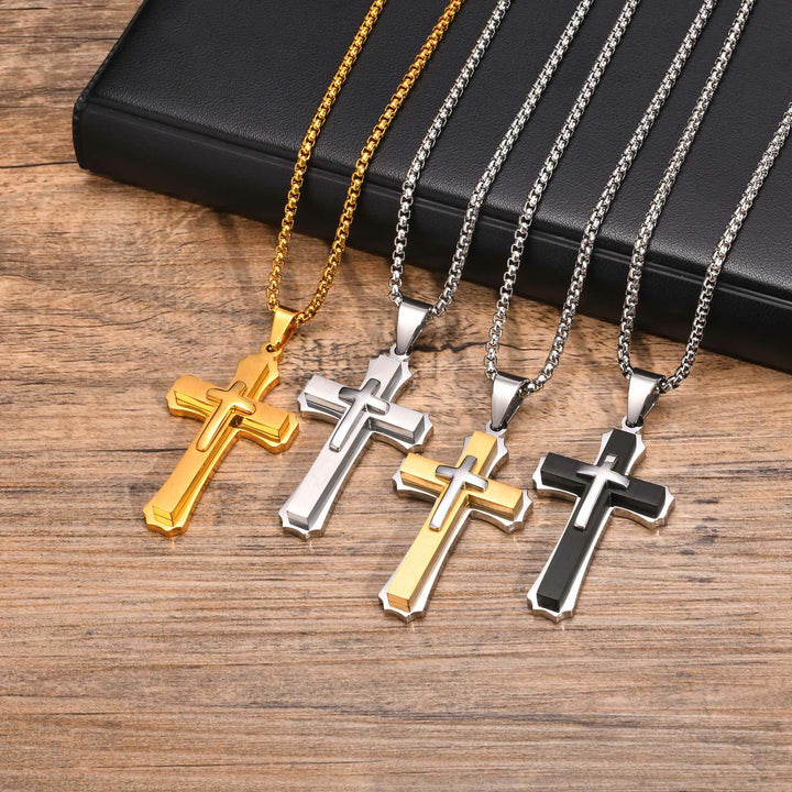 Christianartworkshop Collier pendentif croix gardienne à 4 couleurs : Foi et protection au quotidien - image 2