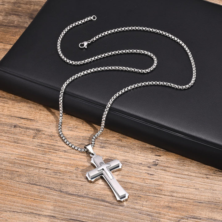 Christianartworkshop Collier pendentif croix gardienne à 4 couleurs : Foi et protection au quotidien - Argent - image 10