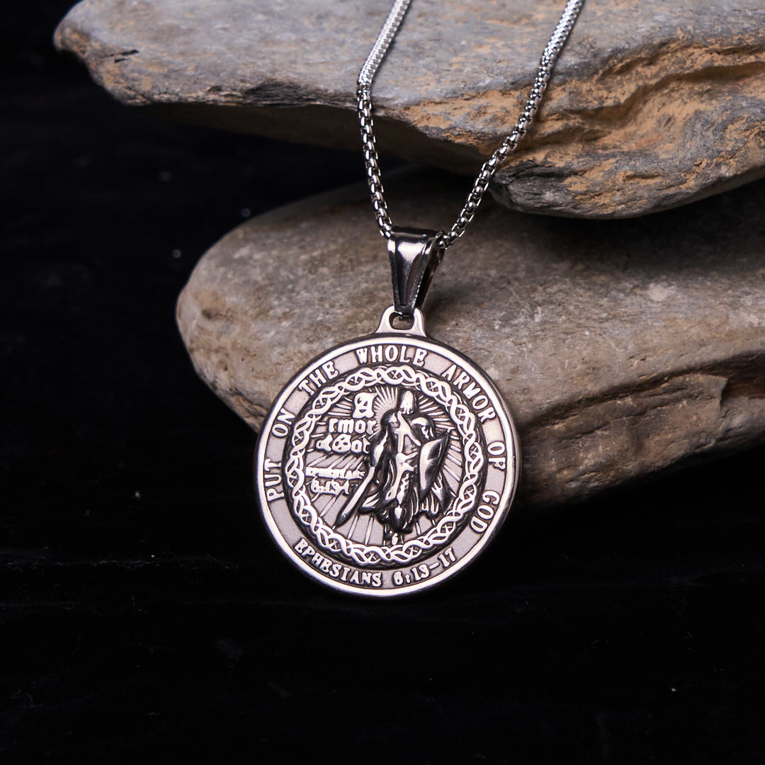 Christianartworkshop Collier pendentif Armure de Dieu : Protection spirituelle et dévotion intemporelle - image 1
