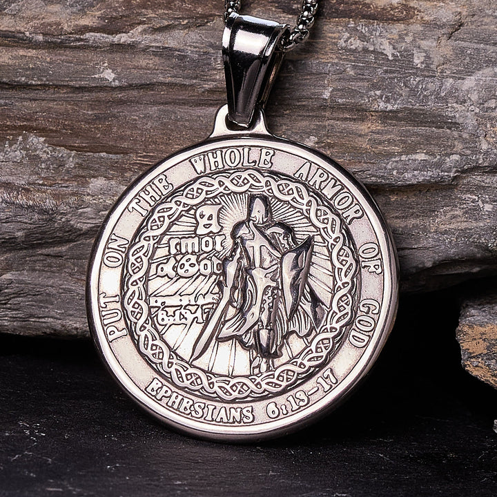 Christianartworkshop Collier pendentif Armure de Dieu : Protection spirituelle et dévotion intemporelle - Argent - image 6