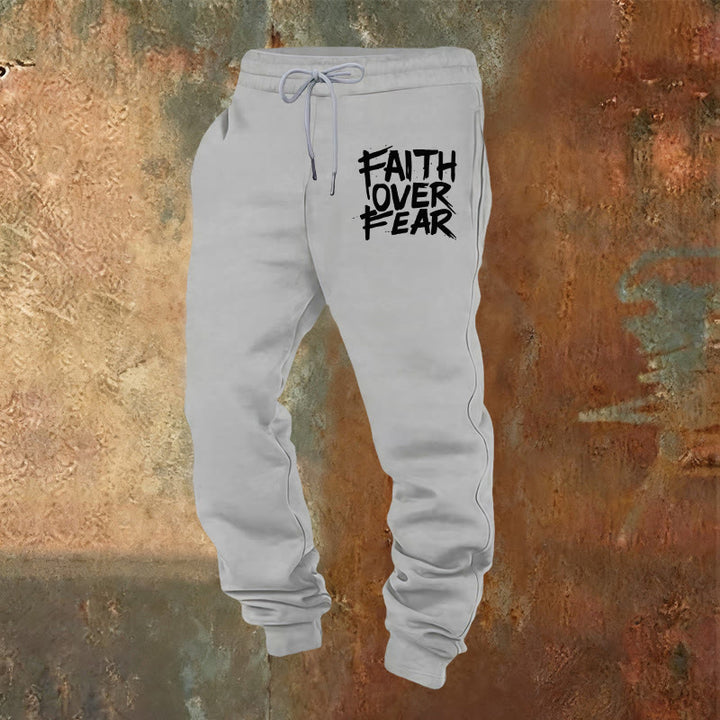 Christianartworkshop Pantalon de survêtement « La foi plutôt que la peur » : À porter au quotidien avec courage spirituel - Gris clair - 2XL - image 16