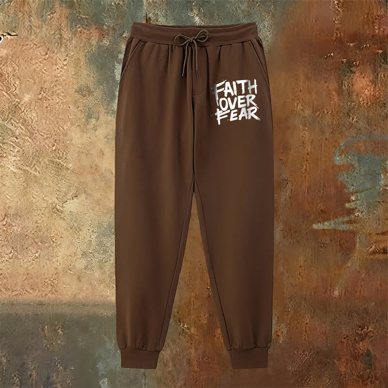 Christianartworkshop Pantalon de survêtement « La foi plutôt que la peur » : À porter au quotidien avec courage spirituel - image 2