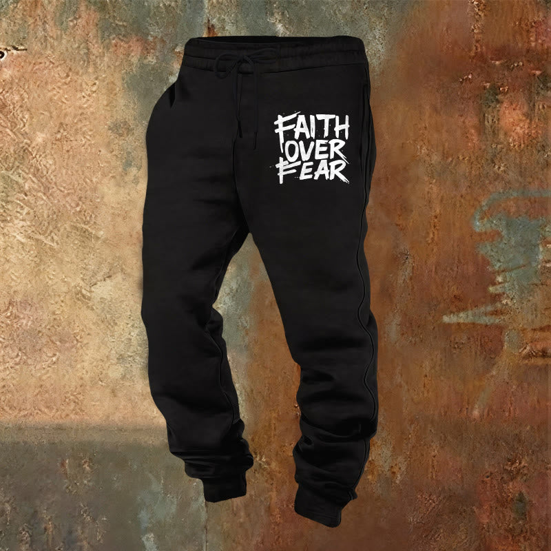 Christianartworkshop Pantalon de survêtement « La foi plutôt que la peur » : À porter au quotidien avec courage spirituel - Noir - 2XL - image 8