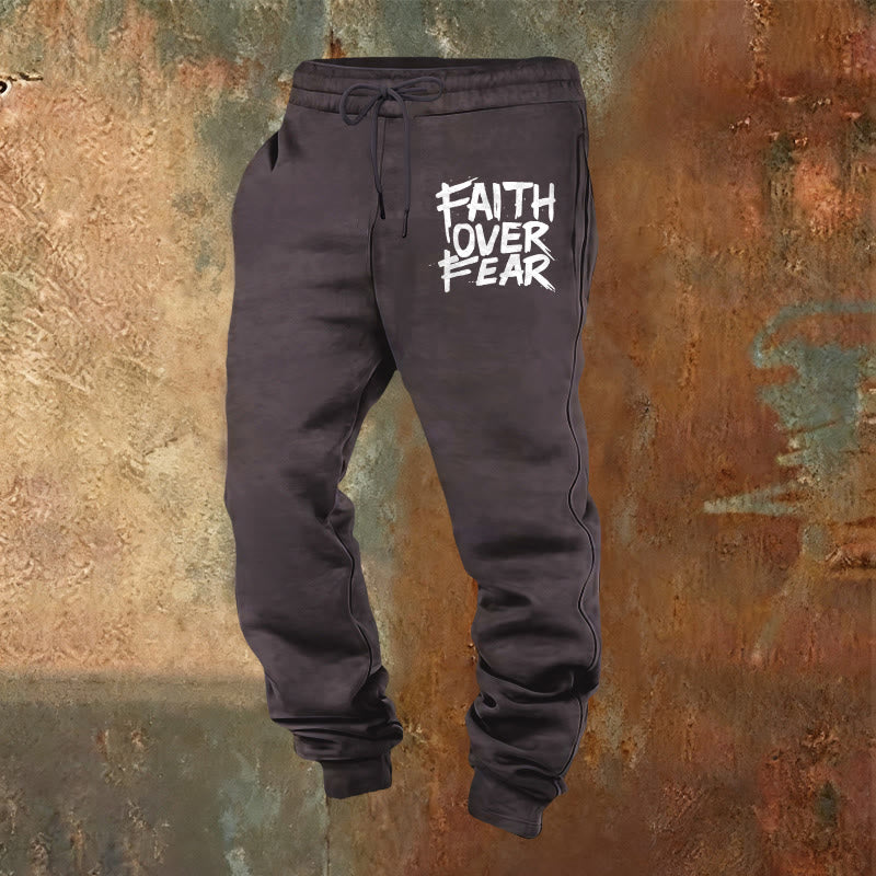 Christianartworkshop Pantalon de survêtement « La foi plutôt que la peur » : À porter au quotidien avec courage spirituel - Gris foncé - 2XL - image 20