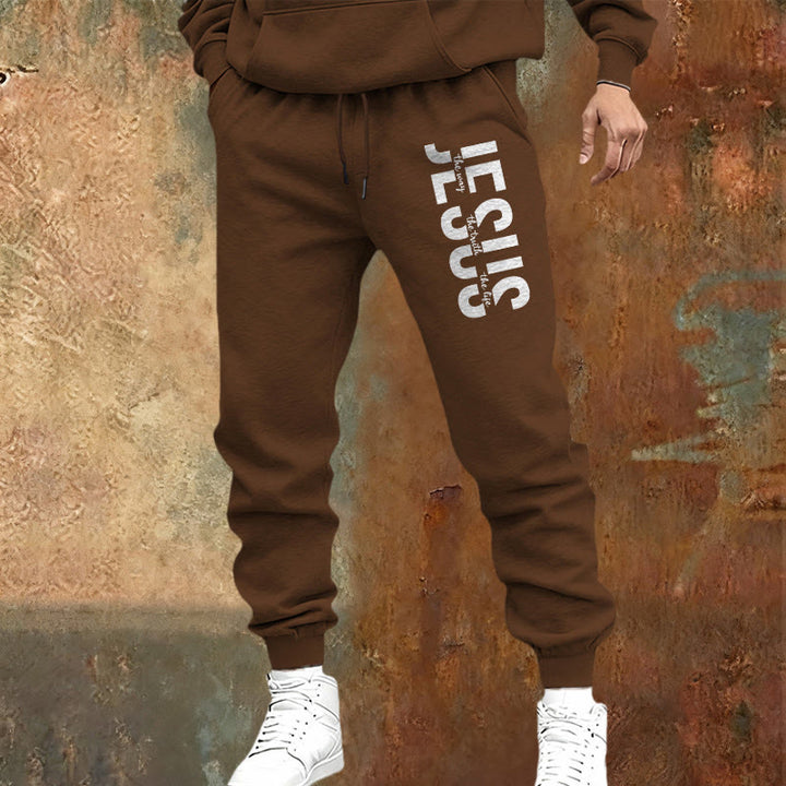 Pantalon de survêtement superposé à l'effigie de Jésus, créé par Christianartworkshop : un vêtement du quotidien porteur de spiritualité. - image 17