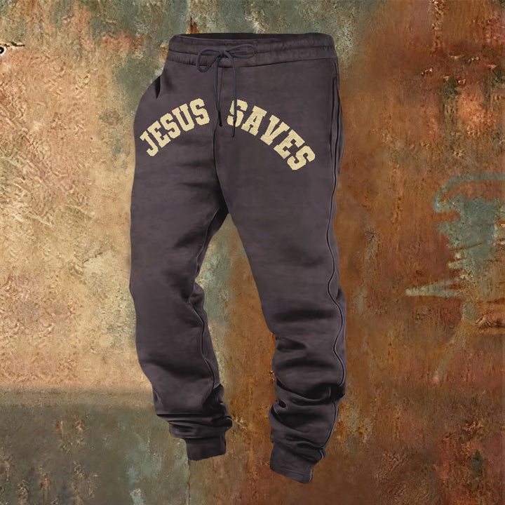 Christianartworkshop Pantalon de survêtement Jésus sauve : un rappel quotidien de la rédemption divine - Gris foncé - 2XL - image 12