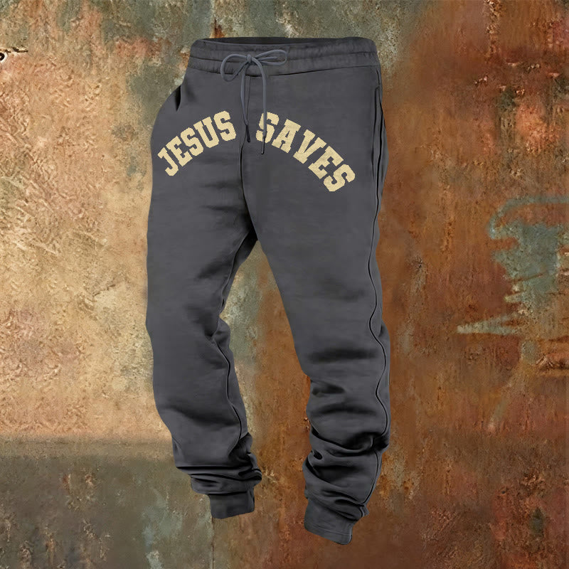 Christianartworkshop Pantalon de survêtement Jésus sauve : un rappel quotidien de la rédemption divine - Gris chaud - 2XL - image 8