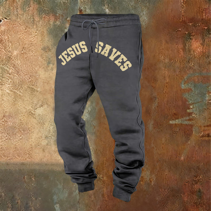 Christianartworkshop Pantalon de survêtement Jésus sauve : un rappel quotidien de la rédemption divine - Gris chaud - 2XL - image 8