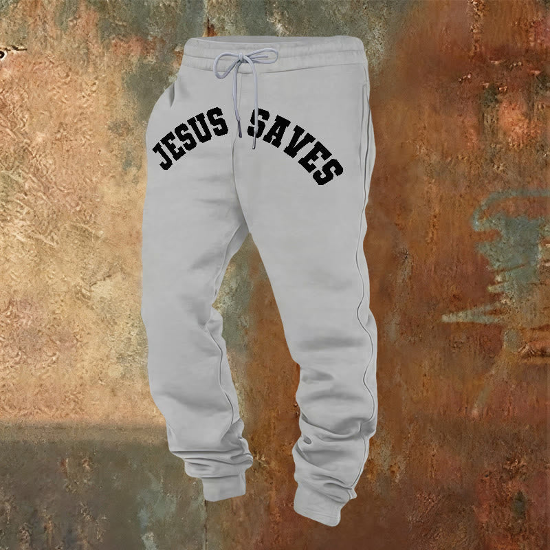 Christianartworkshop Pantalon de survêtement Jésus sauve : un rappel quotidien de la rédemption divine - Gris clair - 2XL - image 16