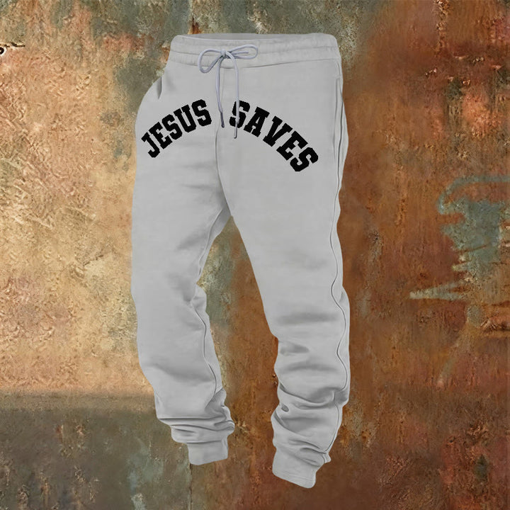 Christianartworkshop Pantalon de survêtement Jésus sauve : un rappel quotidien de la rédemption divine - Gris clair - 2XL - image 16