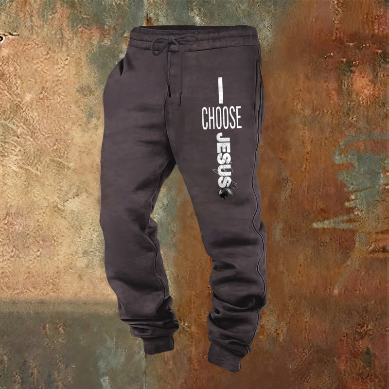 Atelier d'art chrétien - Pantalon de survêtement « Je choisis Jésus » : À porter au quotidien avec un engagement fidèle - Gris foncé - 2XL - image 12