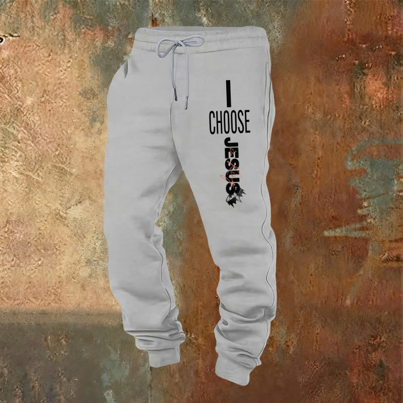Atelier d'art chrétien - Pantalon de survêtement « Je choisis Jésus » : À porter au quotidien avec un engagement fidèle - Gris clair - 2XL - image 16