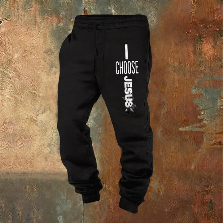 Atelier d'art chrétien - Pantalon de survêtement « Je choisis Jésus » : À porter au quotidien avec un engagement fidèle - Noir - 2XL - image 4