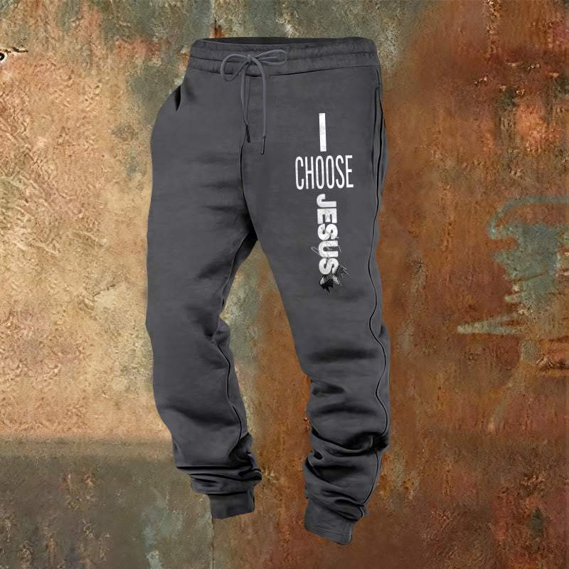 Atelier d'art chrétien - Pantalon de survêtement « Je choisis Jésus » : À porter au quotidien avec un engagement fidèle - Gris chaud - 2XL - image 8