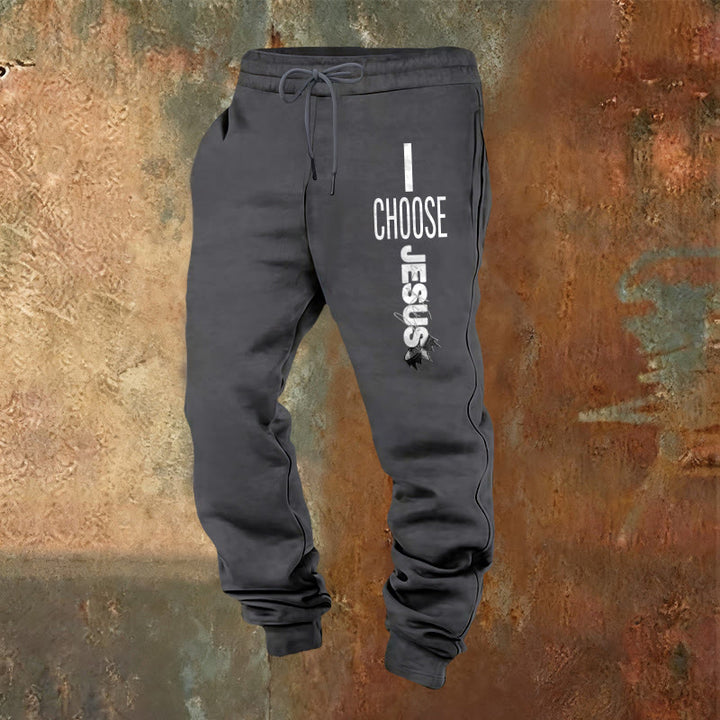 Atelier d'art chrétien - Pantalon de survêtement « Je choisis Jésus » : À porter au quotidien avec un engagement fidèle - Gris chaud - 2XL - image 8