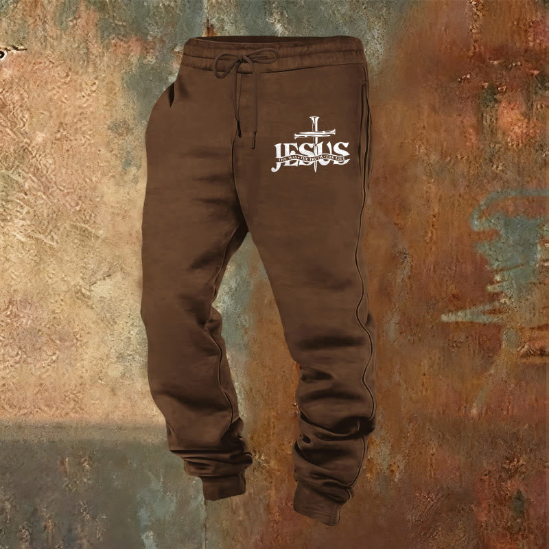 Christianartworkshop Pantalon de survêtement Jésus Épée Foi : Une foi élégante pour les moments du quotidien - Brun - 2XL - image 20