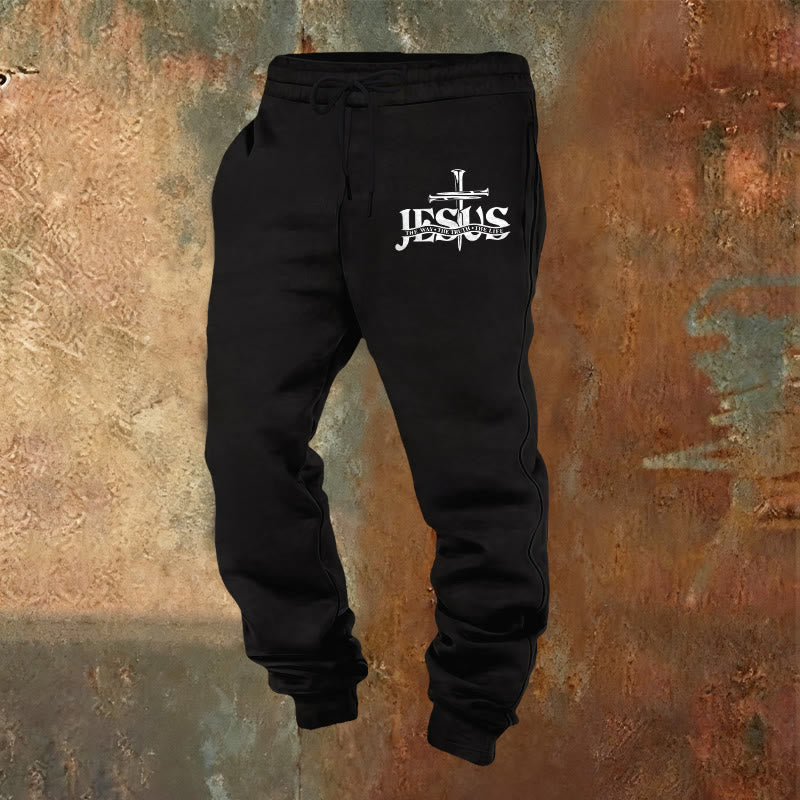 Christianartworkshop Pantalon de survêtement Jésus Épée Foi : Une foi élégante pour les moments du quotidien - Noir - 2XL - image 0