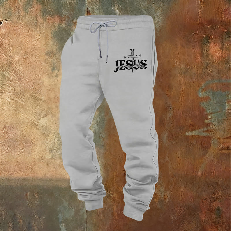 Christianartworkshop Pantalon de survêtement Jésus Épée Foi : Une foi élégante pour les moments du quotidien - Gris clair - 2XL - image 16