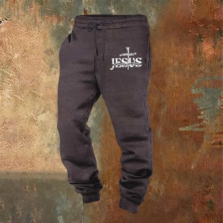 Christianartworkshop Pantalon de survêtement Jésus Épée Foi : Une foi élégante pour les moments du quotidien - Gris foncé - 2XL - image 12