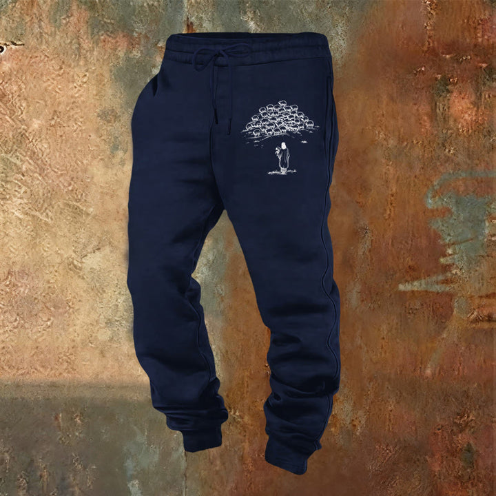 Christianartworkshop Pantalon de survêtement Good Shepherd Faith : À porter au quotidien avec soin spirituel - Bleu marine - 2XL - image 12
