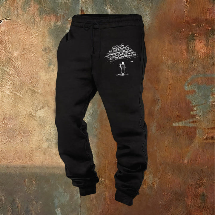 Christianartworkshop Pantalon de survêtement Good Shepherd Faith : À porter au quotidien avec soin spirituel - Noir - 2XL - image 4