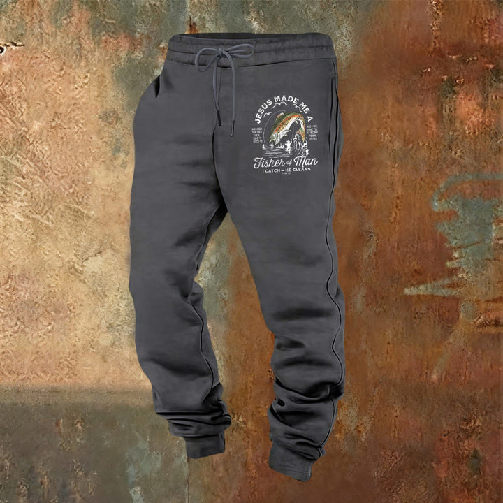 Christianartworkshop Pantalon de survêtement Fisher of Men Faith : Un vêtement du quotidien porteur d'une mission spirituelle - Gris chaud - 2XL - image 16