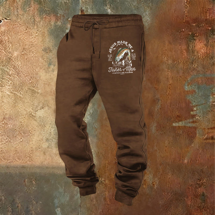 Christianartworkshop Pantalon de survêtement Fisher of Men Faith : Un vêtement du quotidien porteur d'une mission spirituelle - Brun - 2XL - image 20