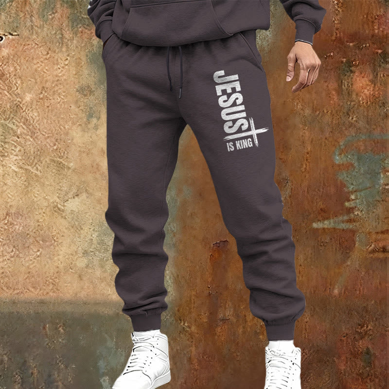 Pantalon de survêtement Christianartworkshop « Jésus est roi » : À porter au quotidien avec une foi royale - image 1