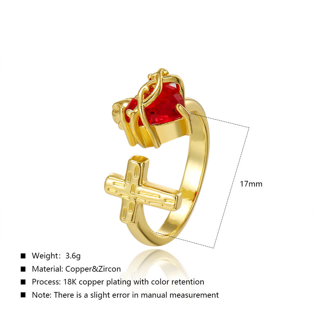 Bague Sacré-Cœur et Croix de Christianartworkshop : Dévotion fidèle et symbolisme élégant au quotidien - image 1