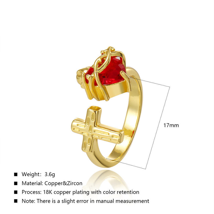 Bague Sacré-Cœur et Croix de Christianartworkshop : Dévotion fidèle et symbolisme élégant au quotidien - image 1