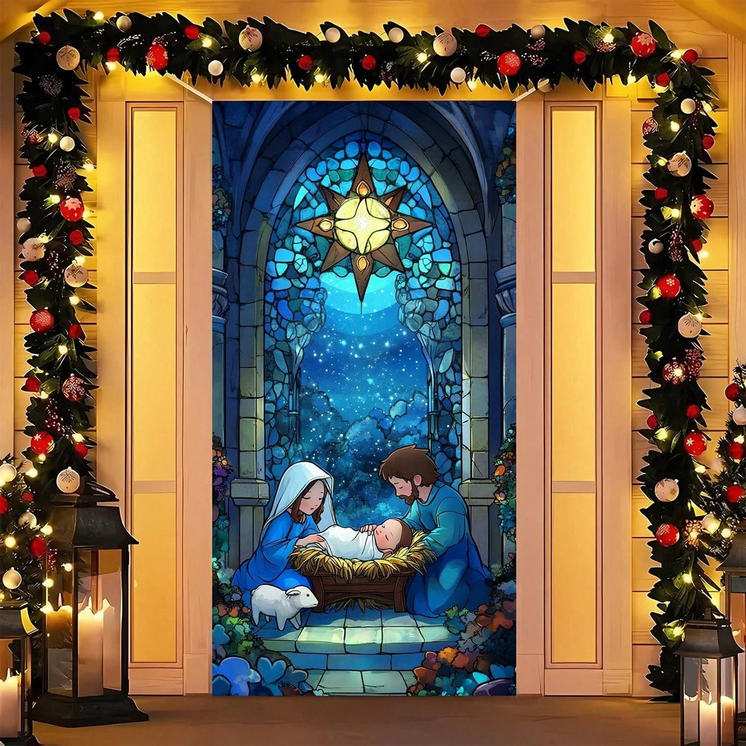 Christianartworkshop Rideau de porte pour la bénédiction de la Nuit Sainte : Guidé par l'étoile de Bethléem - image 1