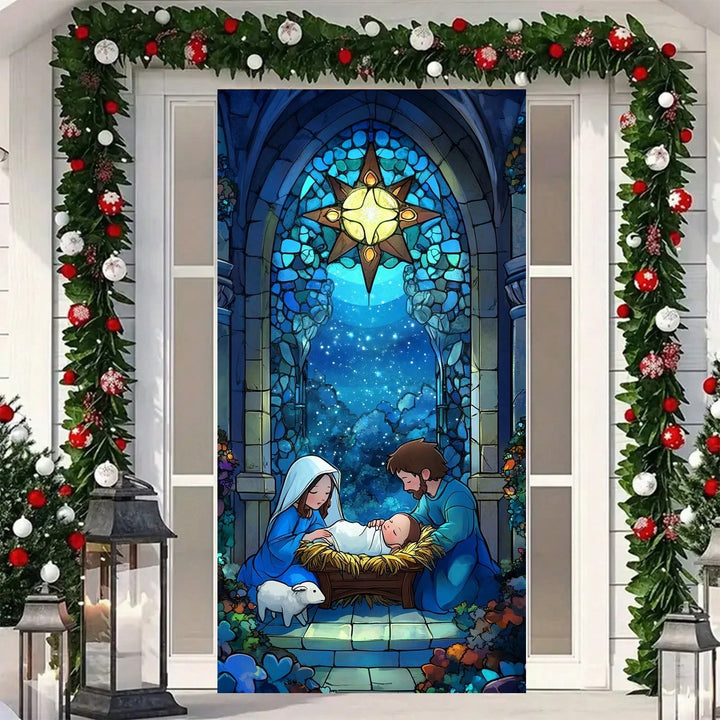 Christianartworkshop Rideau de porte pour la bénédiction de la Nuit Sainte : Guidé par l'étoile de Bethléem - 36''*80''/91cm*203cm - image 0