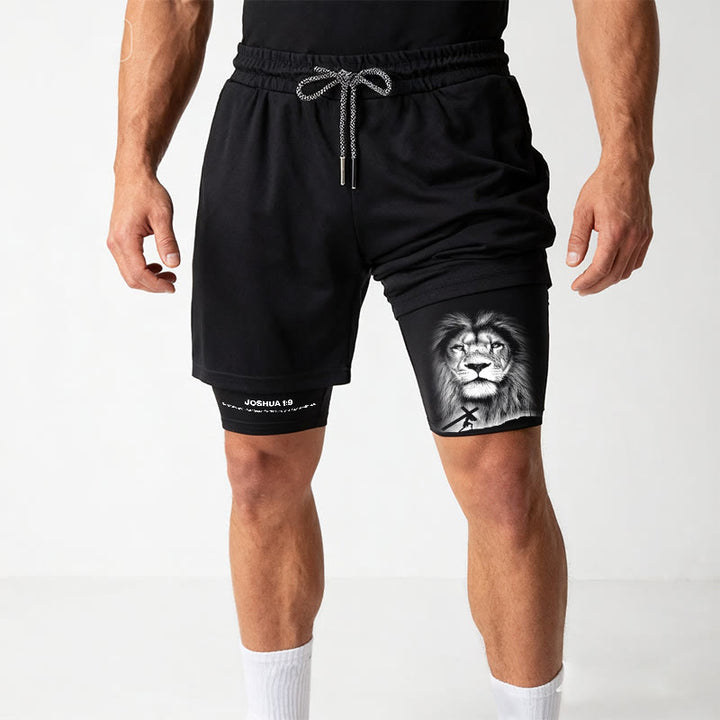 Christianartworkshop Josué 1:9 Lion Performance Shorts - image 7