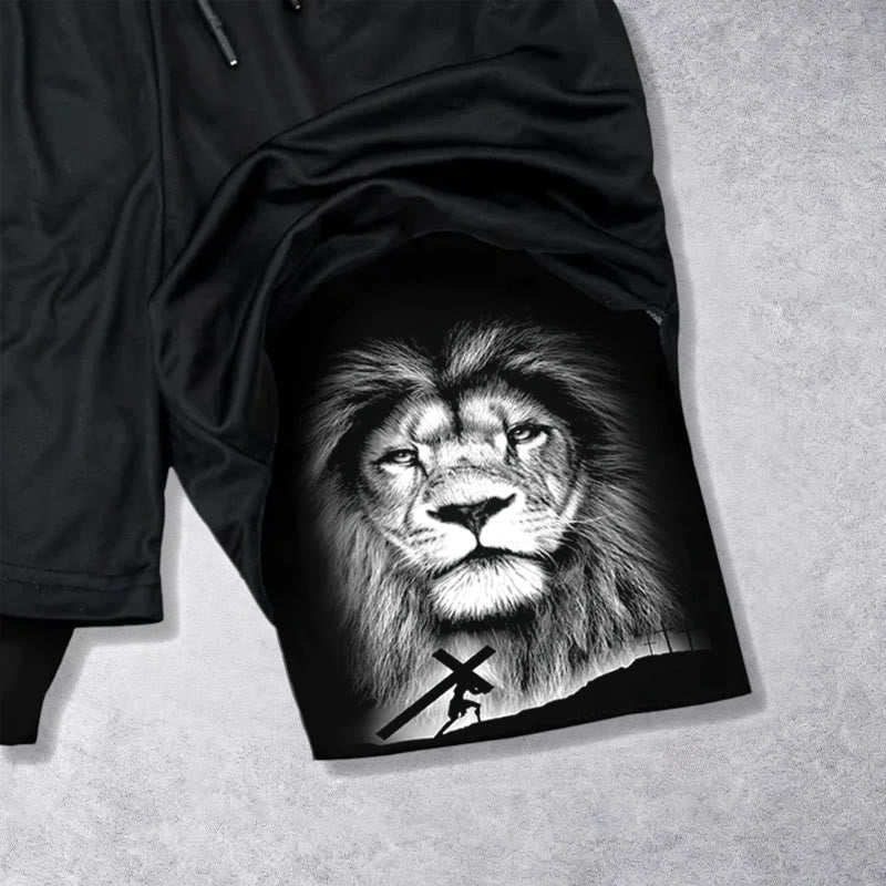 Christianartworkshop Josué 1:9 Lion Performance Shorts - image 1