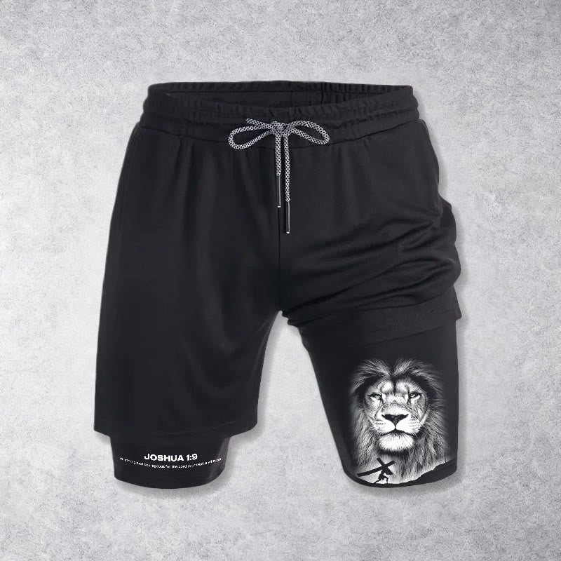 Christianartworkshop Josué 1:9 Lion Performance Shorts - image 3