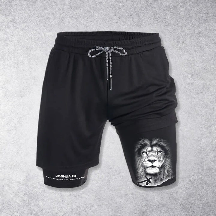 Christianartworkshop Josué 1:9 Lion Performance Shorts - image 3