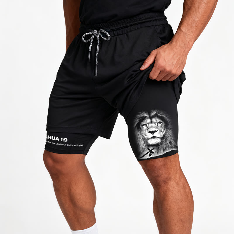 Christianartworkshop Josué 1:9 Lion Performance Shorts - image 6